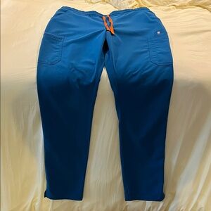Figs Women’s Large/Tall Yola Skinny Scrub Pants Style TW2000T Blue/Orange Tie